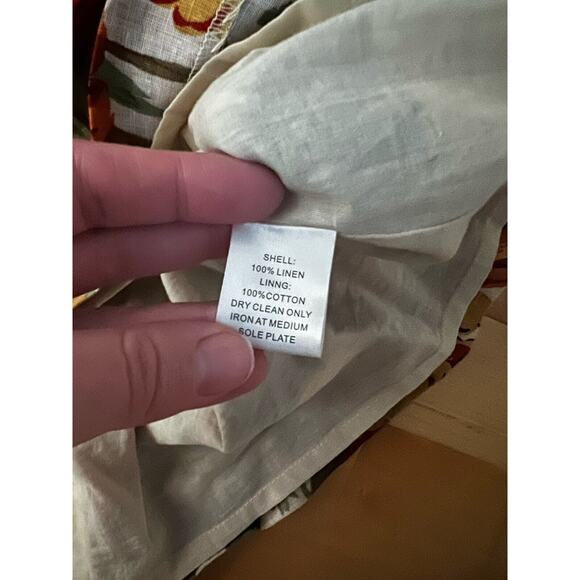 Peruvian Connection Linen Tropical Floral Printed Sleeveless Dress 8 - Picture 4 of 4